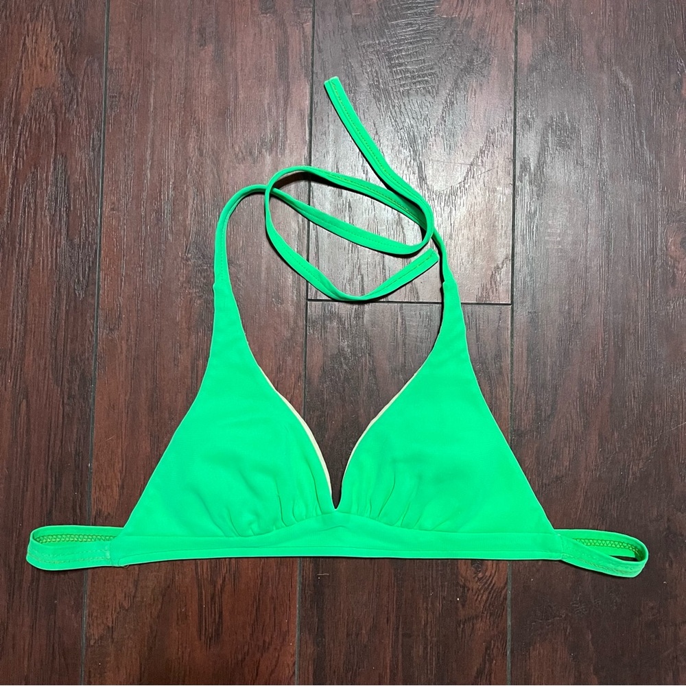 Vintage Sea Fashions Of California Bright Green Bikini Top Size S